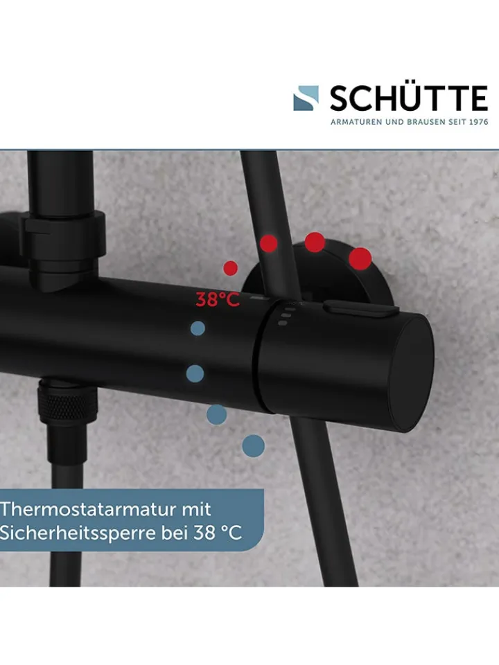 Schütte Badaccessoires<Überkopf-Brauseset "Aquaduct" in Schwarz