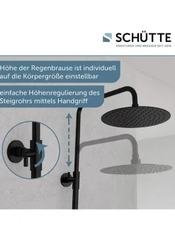 Schütte Badaccessoires<Überkopf-Brauseset "Aquaduct" in Schwarz