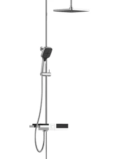 Schütte Badaccessoires<Überkopfbrauseset "Blueperl" in Chrom/ Schwarz