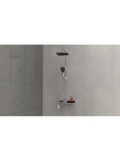 Schütte Badaccessoires<Überkopfbrauseset "Blueperl" in Chrom/ Schwarz