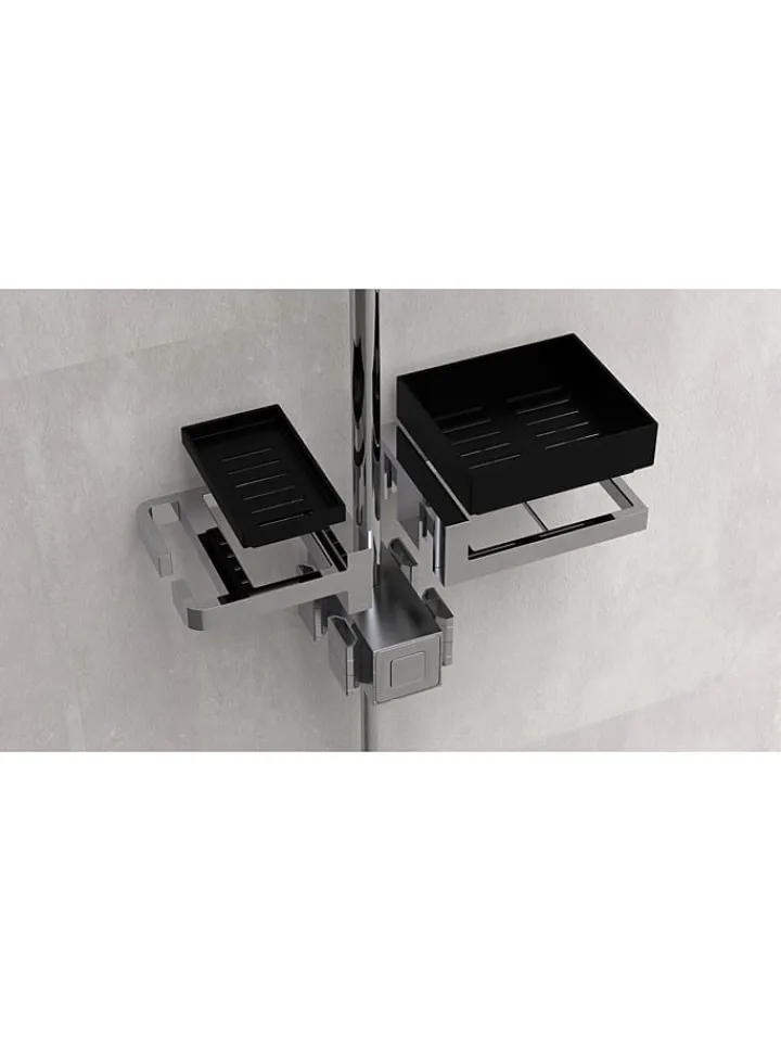 Schütte Badaccessoires<Überkopfbrauseset "Blueperl" in Chrom/ Schwarz