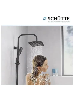 Schütte Badaccessoires<Überkopfbrauseset "Mallorca" in Schwarz