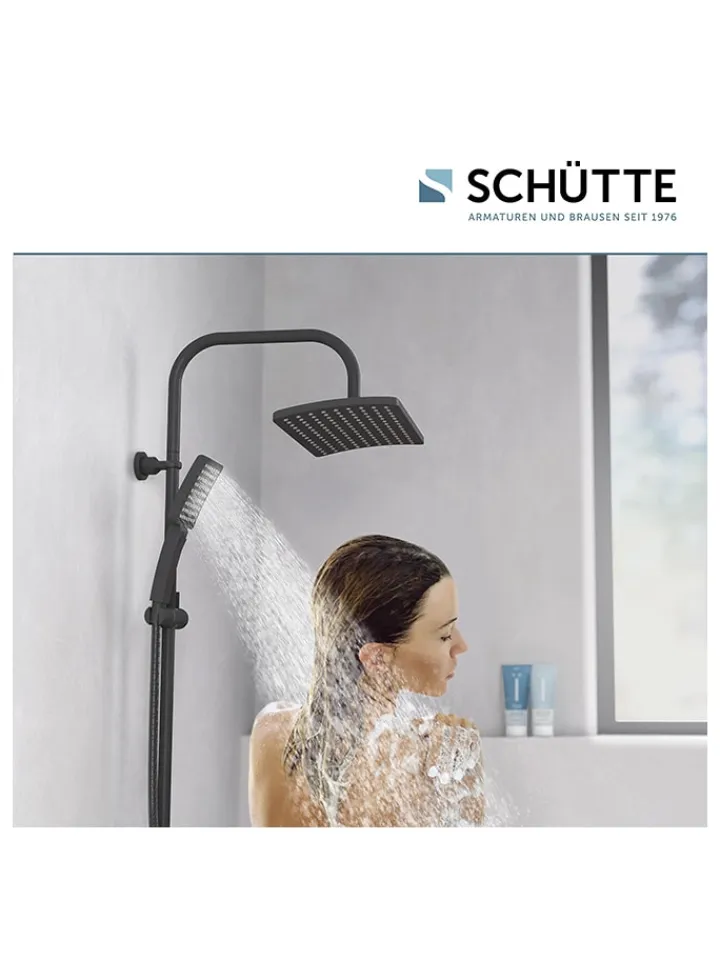 Schütte Badaccessoires<Überkopfbrauseset "Mallorca" in Schwarz