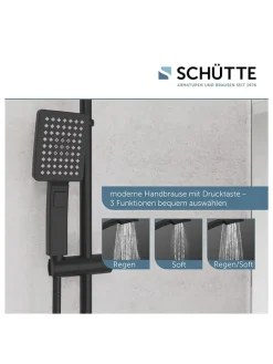 Schütte Badaccessoires<Überkopfbrauseset "Mallorca" in Schwarz