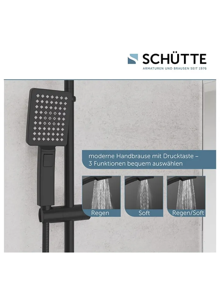 Schütte Badaccessoires<Überkopfbrauseset "Mallorca" in Schwarz