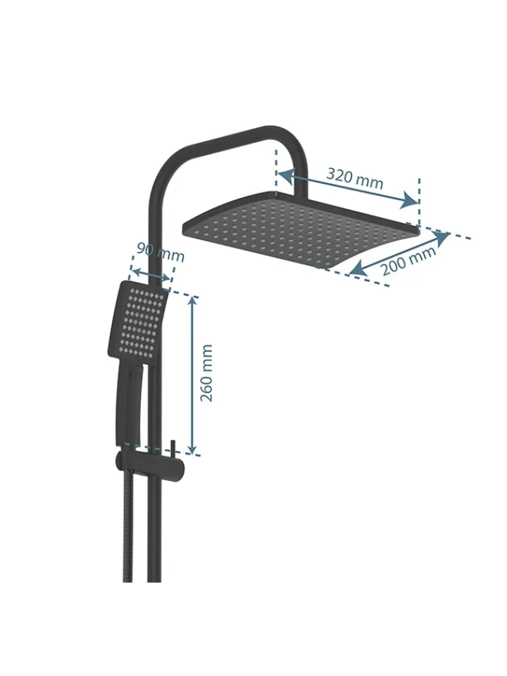 Schütte Badaccessoires<Überkopfbrauseset "Mallorca" in Schwarz