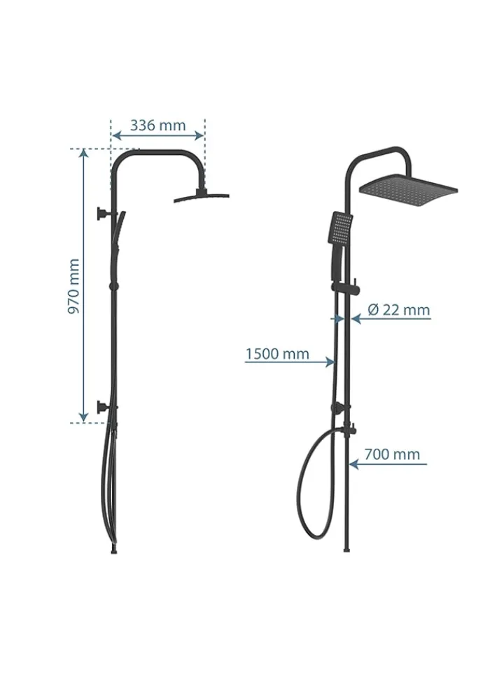 Schütte Badaccessoires<Überkopfbrauseset "Mallorca" in Schwarz