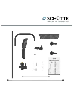 Schütte Badaccessoires<Überkopfbrauseset "Mallorca" in Schwarz