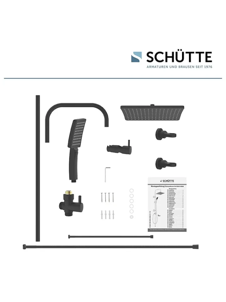 Schütte Badaccessoires<Überkopfbrauseset "Mallorca" in Schwarz