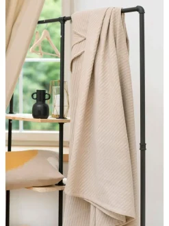David Fussenegger Wohndecken & Plaids<Überwurf "Riva - Diagonale" in Beige