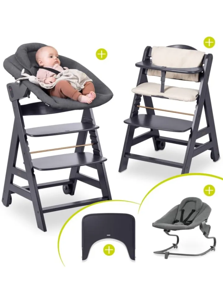 Hauck Babymöbel<Beta Plus Dark Grey 5-tlg. Newborn Set - in grau