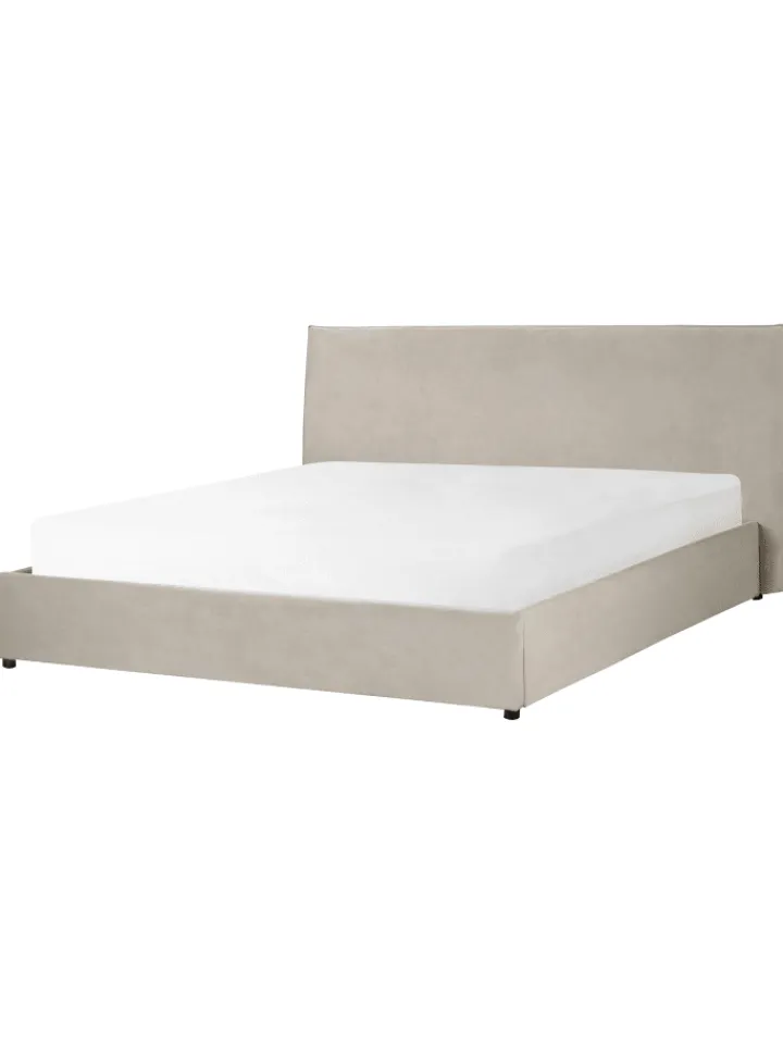 Beliani Betten & Matratzen<Bettgestell LAVAUR in Beige - (W) 203 x (H) 100 x (L) 220 cm