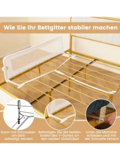 COSTWAY Babymöbel<Bettgitter 150cm in Weiß
