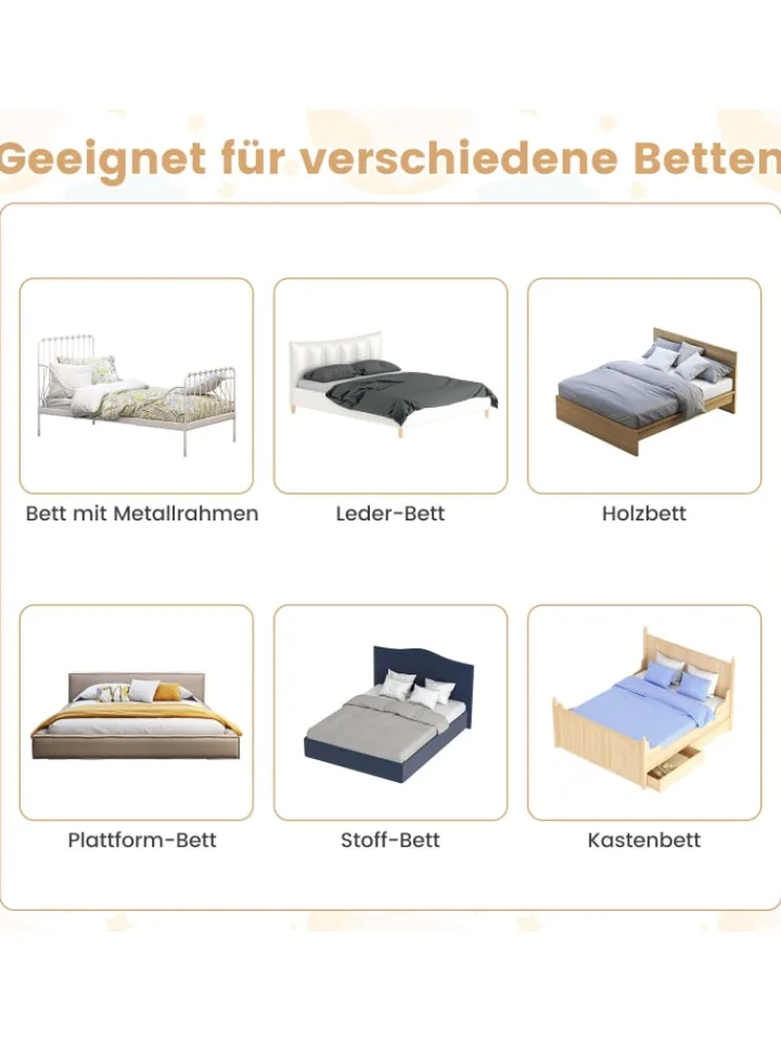 COSTWAY Babymöbel<Bettgitter 150cm in Weiß
