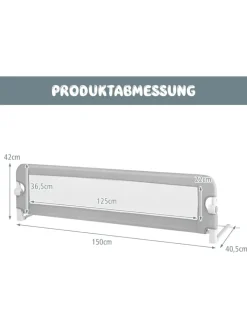 COSTWAY Babymöbel<Bettgitter in Grau