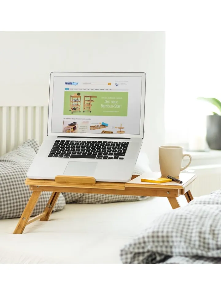 relaxdays Tablets, Konsolen & Elektronisches Spielzeug<Betttablett in Natur- (B)72,5 x (H)30,5 x (T)35 cm