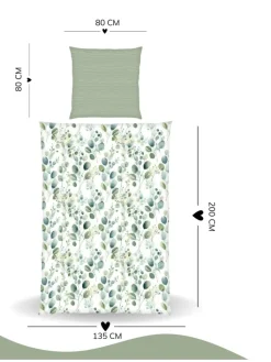 termana Traum&Trend Bettwäsche & Bettwaren<Bettwäsche-Set "Eukalyptus, Blätter" in Grün
