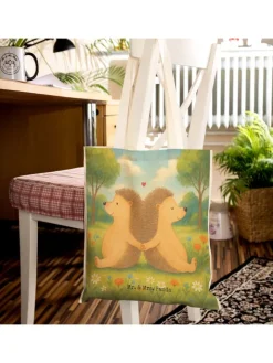Mr. & Mrs. Panda Einkaufstaschen & -Trolleys<Beutel Tasche Igel händchenhaltend Design ohne ... in Weiß