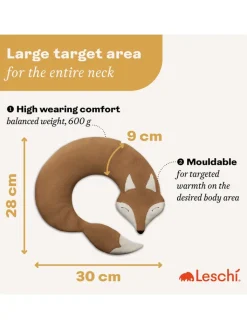 Leschi Kindermöbel|Wärmflaschen & -Kissen<Bio-Körnerkissen "Fuchs Noah" in Hellbraun - (L)50 x (B)4 x (H)10 cm