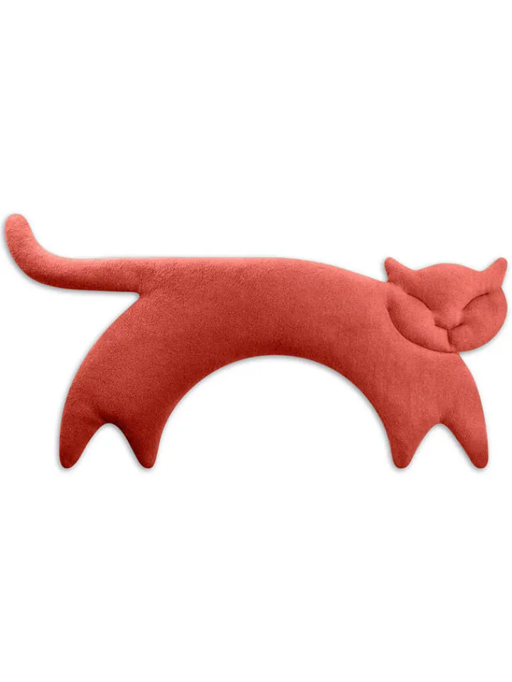 Leschi Wärmflaschen & -Kissen<Bio-Körnerkissen "Katze Clara" in Rot - (L)47 x (B)4 x (H)10 cm