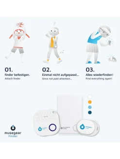 musegear Smarthome & Wetterstationen<Bluetooth-Schlüsselfinder "Finder 2" in hellblau 2er Pack