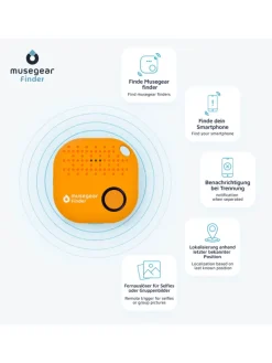 musegear Smarthome & Wetterstationen<Bluetooth-Schlüsselfinder "Finder 2" in orange - 3er Pack