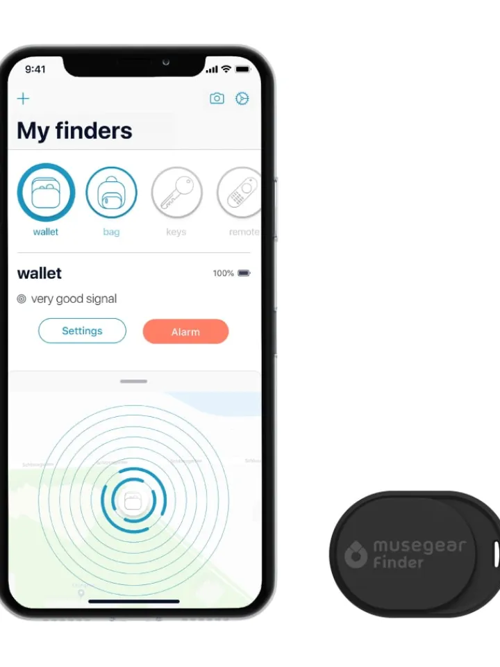 musegear Smarthome & Wetterstationen<Bluetooth-Schlüsselfinder "Finder mini" in schwarz - 3er Pack