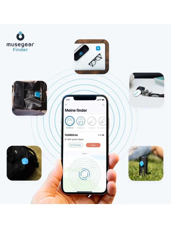 musegear Smarthome & Wetterstationen<Bluetooth-Schlüsselfinder "Finder mini" in schwarz - 3er Pack