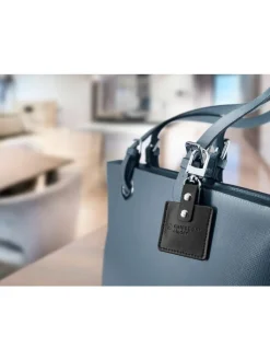 musegear Smarthome & Wetterstationen<Bluetooth-Schlüsselfinder "Finder 2" in schwarzer Ledertasche