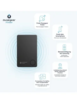 musegear Smarthome & Wetterstationen<Bluetooth-Schlüsselfinder "Finder flat" in schwarz