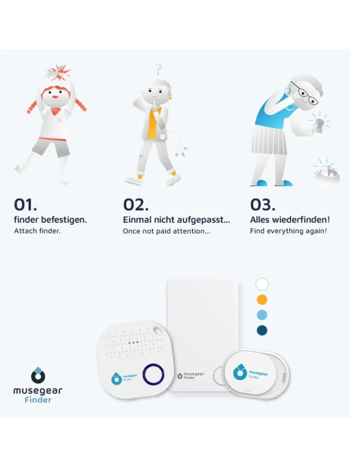 musegear Smarthome & Wetterstationen<Bluetooth-Schlüsselfinder "Finder 2" in orange