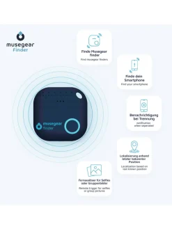 musegear Smarthome & Wetterstationen<Bluetooth-Schlüsselfinder "Finder 2" in brauner Korktasche