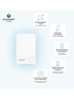 musegear Smarthome & Wetterstationen<Bluetooth-Schlüsselfinder "Finder flat" in weiß