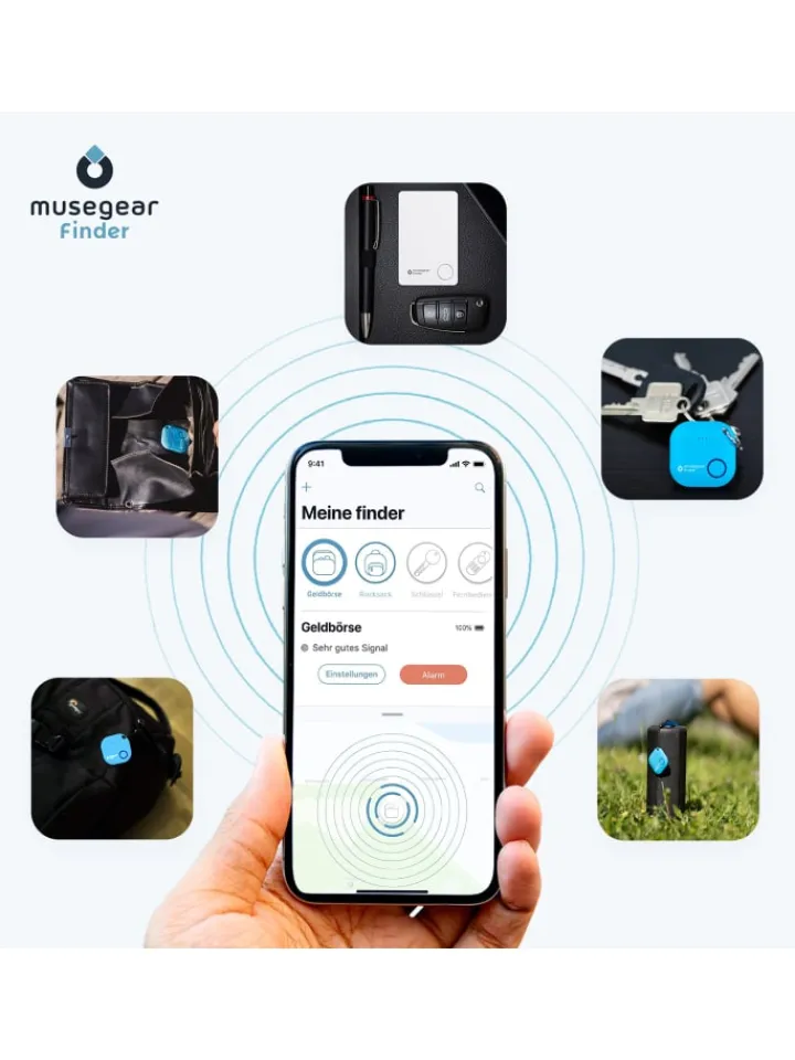 musegear Smarthome & Wetterstationen<Bluetooth-Schlüsselfinder "Finder flat" in weiß