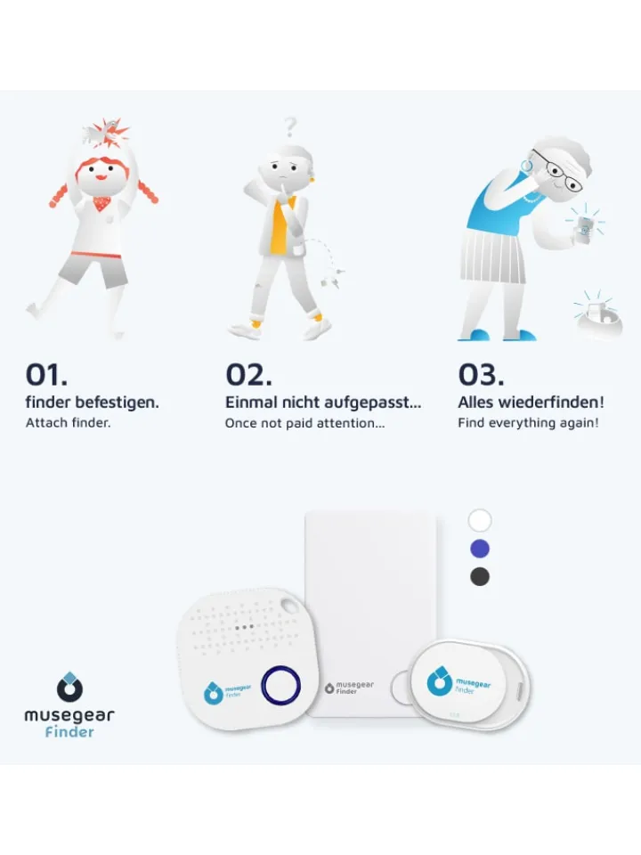 musegear Smarthome & Wetterstationen<Bluetooth-Schlüsselfinder "Finder flat" in weiß