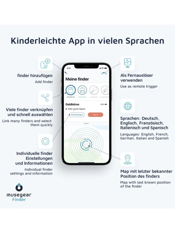 musegear Smarthome & Wetterstationen<Bluetooth-Schlüsselfinder "Finder 2" bunt X-MAS als 3er-Pack
