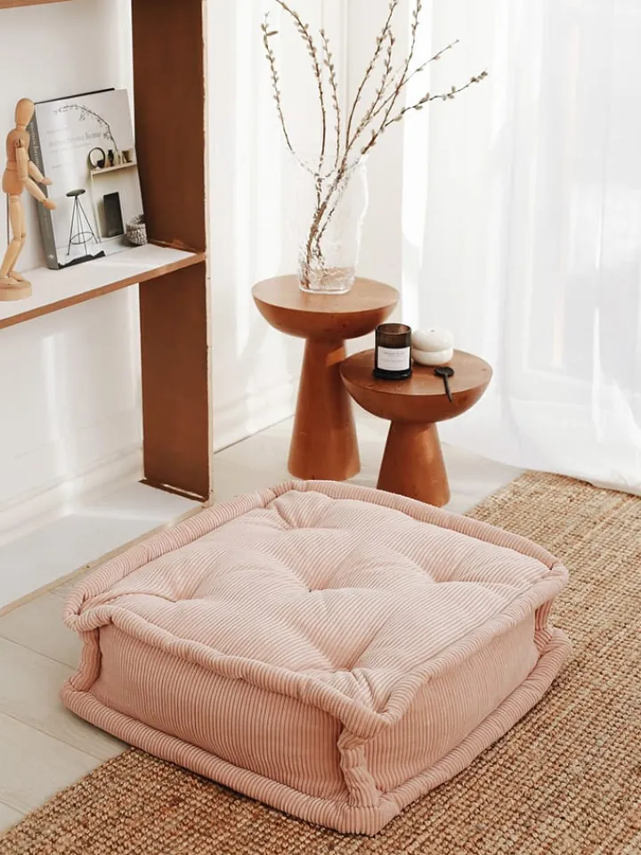 Scandinavia Concept Sitzmöbel<Bodenkissen "Biskuvi" in Rosa - (B)55 x (H)16 x (T)55 cm
