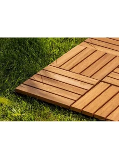 Evila Wohndekoration<Bodenplatte in Natur - (L)30 x (B)30 cm