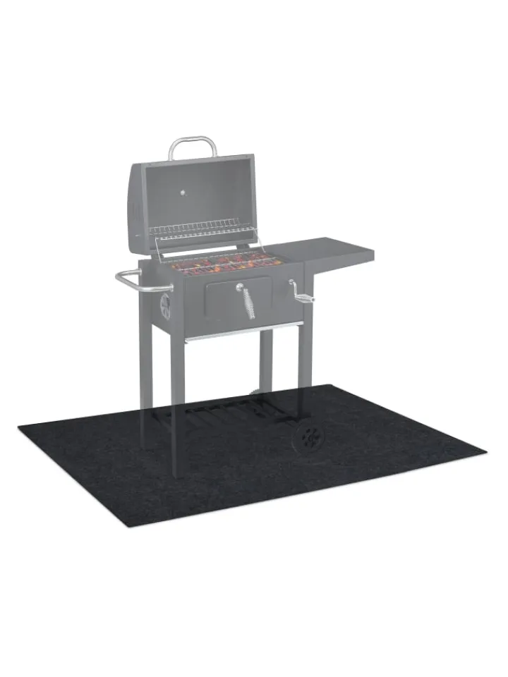 relaxdays Grillen<Bodenschutzmatte in Anthrazit - (B)150 x (T)100