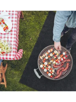 relaxdays Grillen<Bodenschutzmatte in Anthrazit - (B)150 x (T)100
