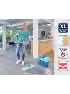 Leifheit Putz- & Waschutensilien<Bodenwischer "Profi XL micro duo" in Türkis