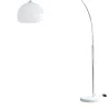 SalesFever Stehleuchten<Bogenlampe 208 cm höhenverstellbar dimmbar Marmorfuß und Lampenschirm in Weiß