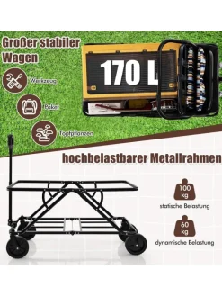 COSTWAY Einkaufstaschen & -Trolleys<Bollerwagen faltbar in Grau