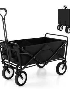 COSTWAY Einkaufstaschen & -Trolleys<Bollerwagen faltbar in Schwarz