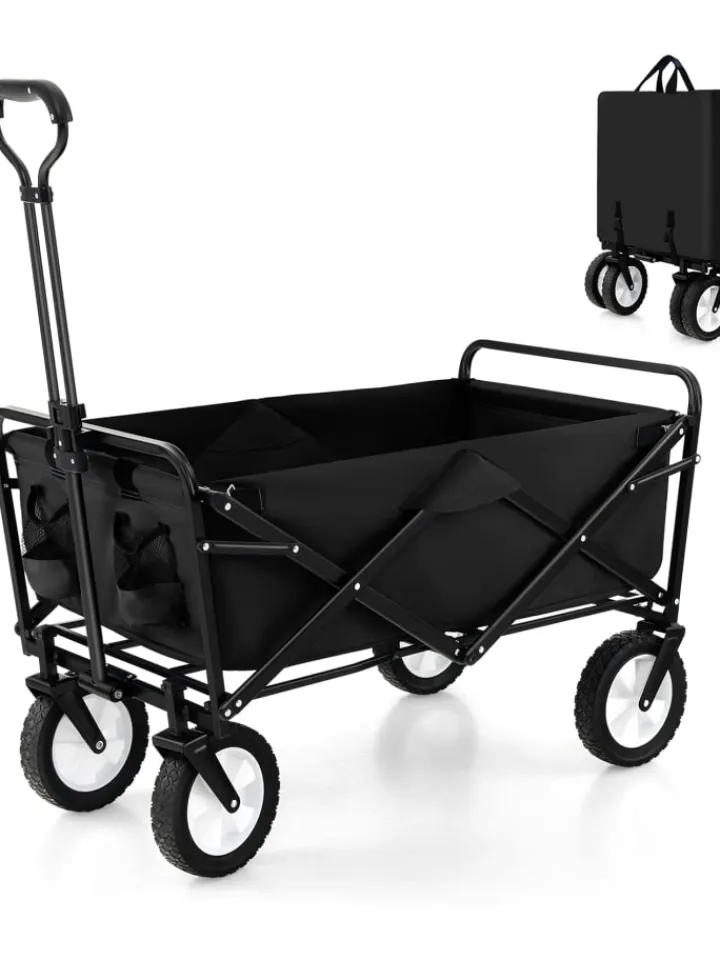 COSTWAY Einkaufstaschen & -Trolleys<Bollerwagen faltbar in Schwarz