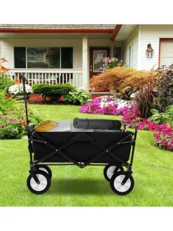 COSTWAY Einkaufstaschen & -Trolleys<Bollerwagen faltbar in Schwarz