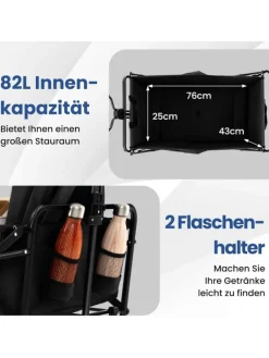 COSTWAY Einkaufstaschen & -Trolleys<Bollerwagen faltbar in Schwarz
