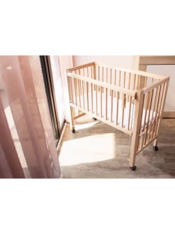 tiSsi Babymöbel<Boxspring Anstellbett "Maxi" in Natur - 50 x 90cm