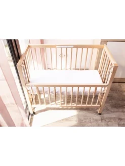 tiSsi Babymöbel<Boxspring Anstellbett "Maxi" in Natur - 50 x 90cm