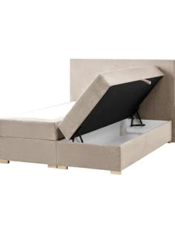 Beliani Betten & Matratzen<Boxspring Bett MAJOR in Beige - (W) 151 x (H) 109 x (L) 212 cm